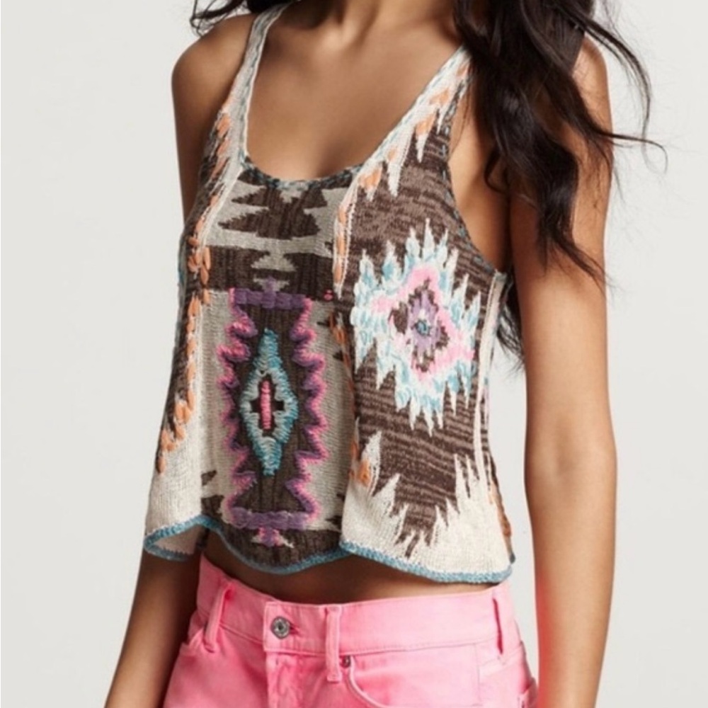 Free People Multicolor Aztec Tank Top